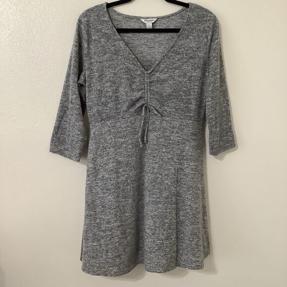 Arizona Jeans Minimalist Chic Grey Tied Cozycore Comfy Cinched Slouchy Dress XL - Picture 1 of 10